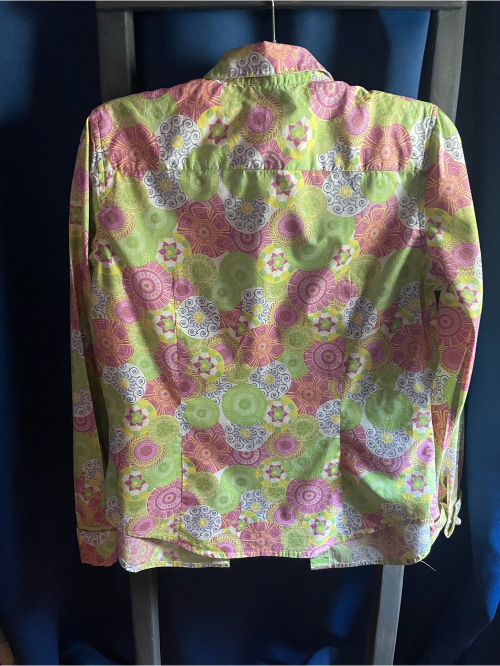 Robert Graham Multicolor Floral Geometric Button-Down Shirt — Pink, Lime, White - Picture 4 of 4
